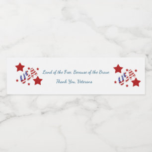 Rótulo De Garrafa De Vinho Obrigado Veteranos