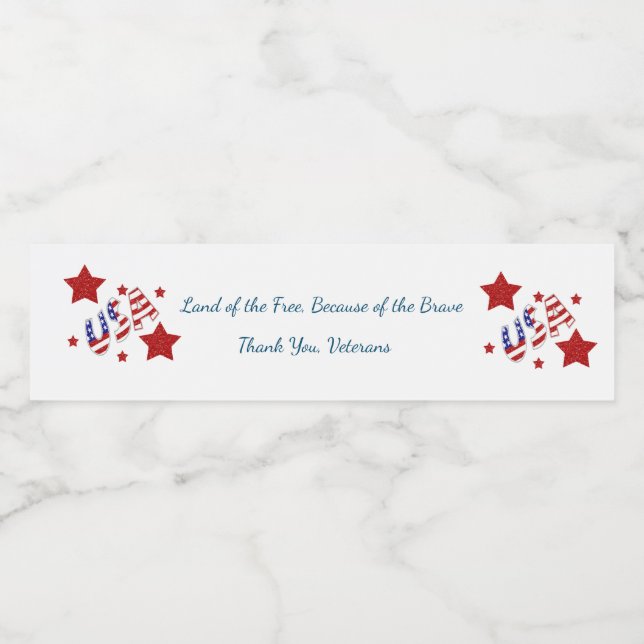 Rótulo De Garrafa De Vinho Obrigado Veteranos (Rótulo Único)