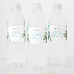 Rótulo De Garrafa De Vinho Oh Boy Blue Balloon Greeneration Chá de fraldas