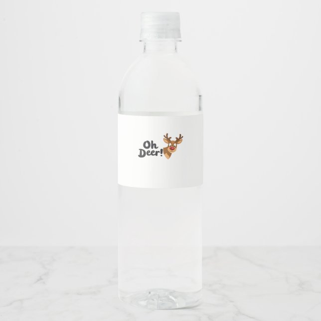 Rótulo De Garrafa De Vinho Oh Deer Clean Minimal Vendo  (Frente)