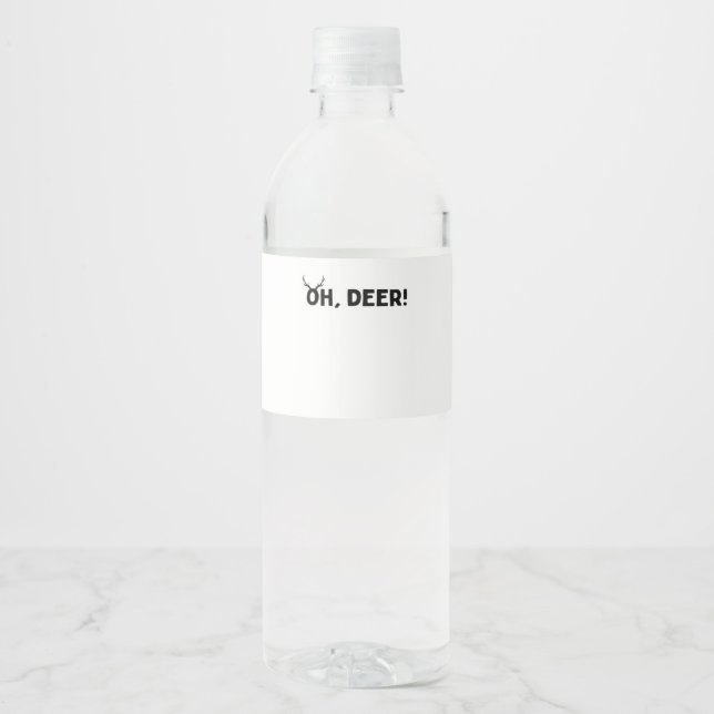 Rótulo De Garrafa De Vinho Oh Deer Estética Simples (Frente)