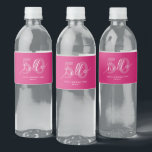Rótulo De Garrafa De Vinho Olá 50 | Bold Hot Pink 50th Birthday Personalizado<br><div class="desc">Olá 50 | Rótulo de Garrafa de Água Personalizada,  Cor-de-Rosa Quente,  Negrito,  50ª Festa de aniversário.</div>