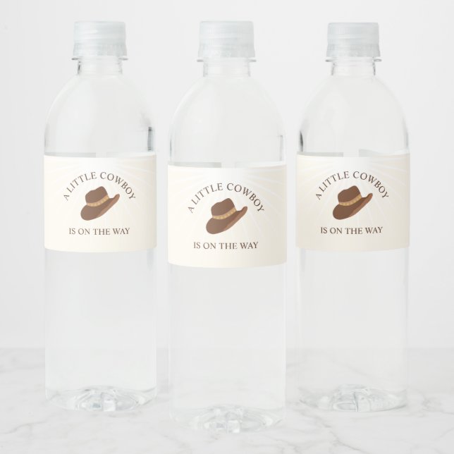 Rótulo De Garrafa De Vinho Olá Bebê! Chá de Bebê Caubói Ocidental (Garrafas)
