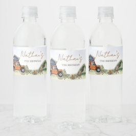 Rótulo De Garrafa De Vinho One Happy Camper Camping Boy Birthday