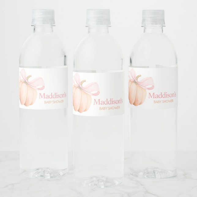 Rótulo De Garrafa De Vinho Orange Little Pumpkin Baby Shower (Garrafas)