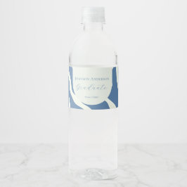 Rótulo De Garrafa De Vinho Padrão abstrato moderno em azul e creme para forma