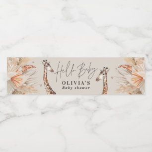 Rótulo De Garrafa De Vinho Pampas botânicas girafa safari marinho azul