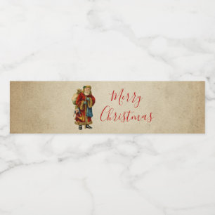 Rótulo De Garrafa De Vinho Papai Noel do Mundo Antigo Natais vintages