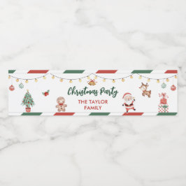 Rótulo De Garrafa De Vinho Papais noeis Cookies Festa de Natal