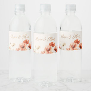 Rótulo De Garrafa De Vinho Papoulas e Flores Silvestres