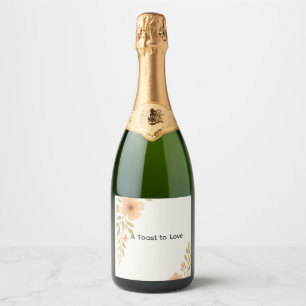 Rótulo de Garrafa de Vinho para Casamento de Flore