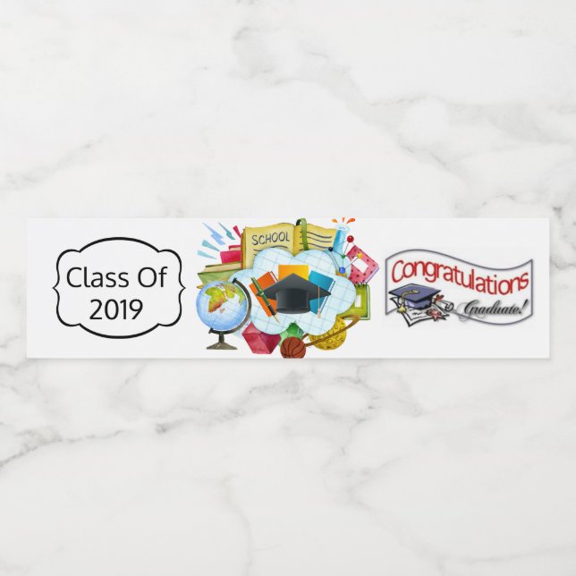 Rótulo De Garrafa De Vinho Parabéns Turma do Ano Personalizado (Rótulo Único)
