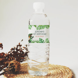 Rótulo De Garrafa De Vinho Partido primeiro aniversario Dinossauro