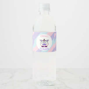 Rótulo De Garrafa De Vinho Pastel de aniversário personalizado unicórnio colo
