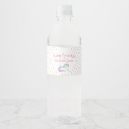 Rótulo De Garrafa De Vinho Pastel Unicorn Baby Sprinkle