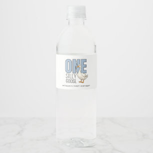 Rótulo De Garrafa De Vinho Pato Tolo Azul Moderno Personalizado Primeiro Aniv