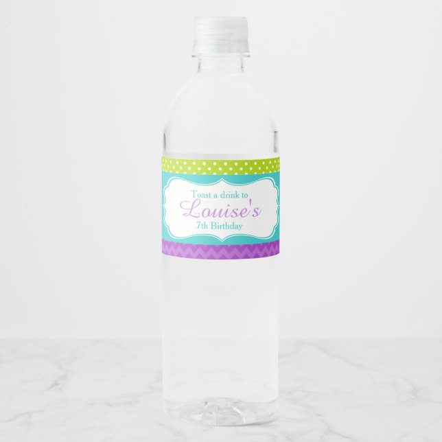 Rótulo De Garrafa De Vinho Pavão Verde e Roxo (Frente)