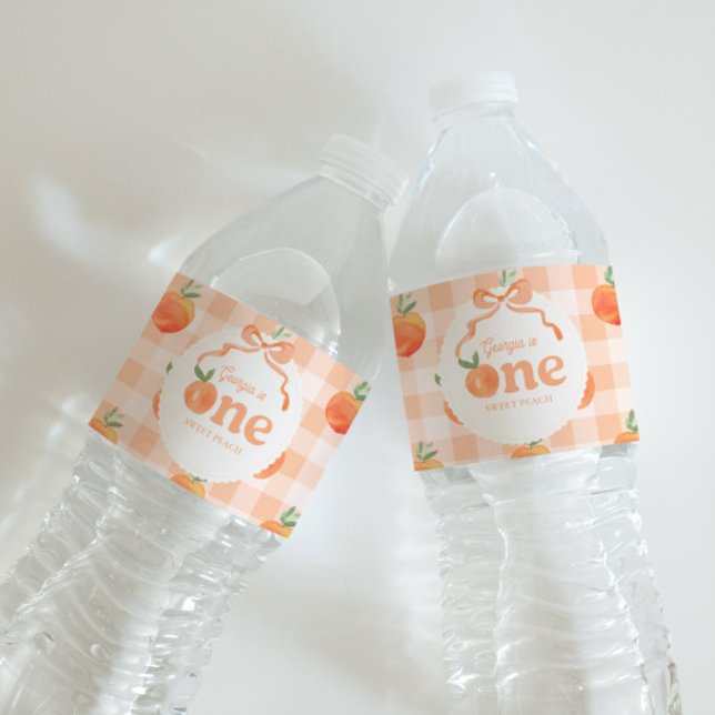 Rótulo De Garrafa De Vinho Peach Birthday Water Bottle Labels (Criador carregado)
