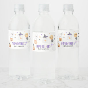 Rótulo De Garrafa De Vinho Pequeno Chá de fraldas de Halloween do Fantasma Ro