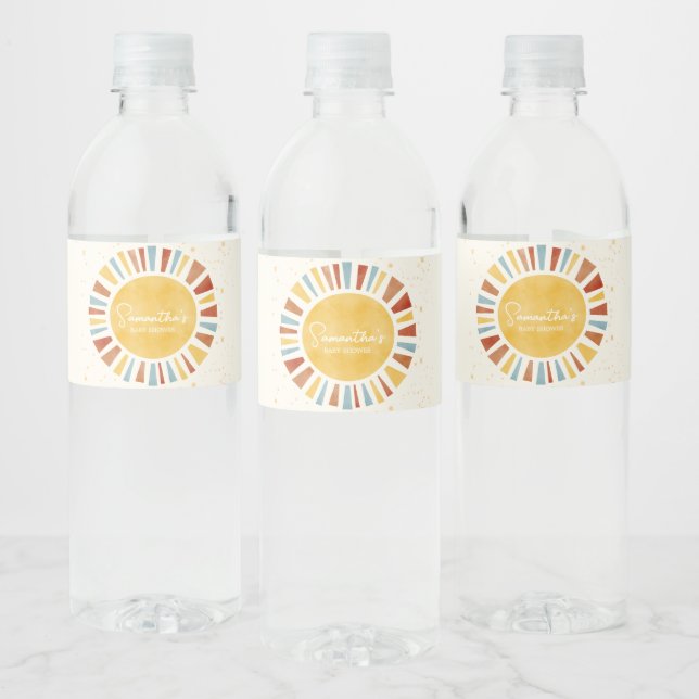 Rótulo De Garrafa De Vinho Pequeno Raio de Sol Boho Baby Shower (Garrafas)
