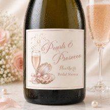Rótulo de Garrafa de Vinho Pérolas & Prosecco | No