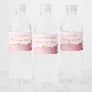 Rótulo De Garrafa De Vinho Personalização de Agregação Dourada Rosa do Partid