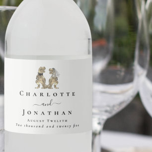 Rótulo De Garrafa De Vinho Personalização de Casamento de Tema Dinossauro