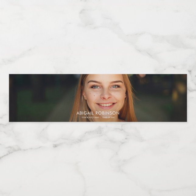 Rótulo De Garrafa De Vinho Personalização de Foto de Graduação (Rótulo Único)