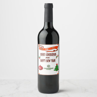 Rótulo de Garrafa de Vinho Personalizado de Feliz
