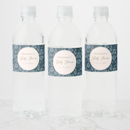 Rótulo De Garrafa De Vinho Personalizar Chá de fraldas Floral de Bloom de Fro