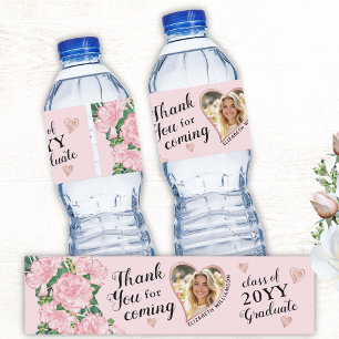 Rótulo De Garrafa De Vinho Personalizar Graduação Floral 2025, Cor-de-Foto Co