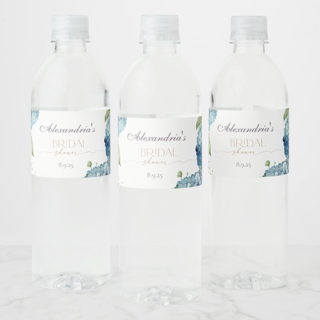 Rótulo De Garrafa De Vinho Personalizar Hydrangeas Azuis do Chá de panela (Garrafas)