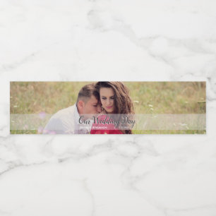 Rótulo De Garrafa De Vinho Personalizar nossa Foto do Dia do Casamento
