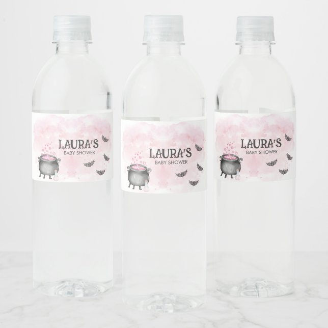 Rótulo De Garrafa De Vinho Pink Baby is Brewing Halloween Baby Shower (Garrafas)