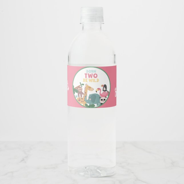 Rótulo De Garrafa De Vinho Pink Born Two Be Wild  (Frente)