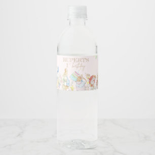 Rótulo De Garrafa De Vinho Pink Peter o Rabbit Primeiro Aniversário