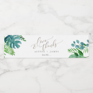 Rótulo De Garrafa De Vinho PixDezines Folhagem Botânica, Tropical