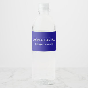 Rótulo De Garrafa De Vinho Planície Minimalista Moderna da Tendy Azul Ultrama
