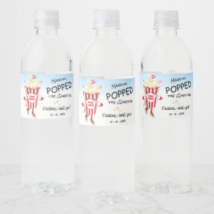 Rótulo De Garrafa De Vinho Pop a Pergunta Noivado De Pipoca