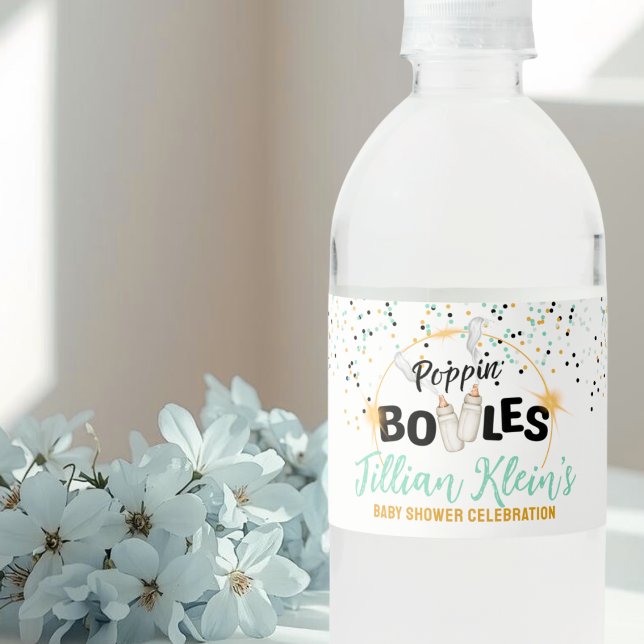 Rótulo De Garrafa De Vinho Poppin' Bottles Water Bottle Label (Criador carregado)