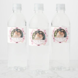 Rótulo De Garrafa De Vinho Primavera Pinks Watercolor Floral Salve A Data
