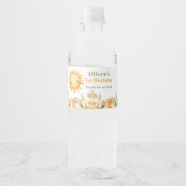 Rótulo De Garrafa De Vinho Primeira Volta ao Sol Aniversário Água