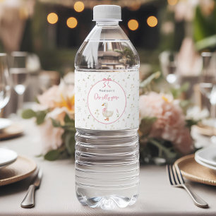 Rótulo De Garrafa De Vinho Primeiro aniversario de Arco Rosa de Flor Selvagem