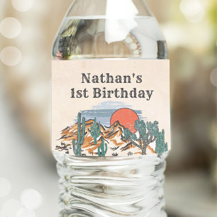 Rótulo De Garrafa De Vinho Primeiro aniversario do Deserto do Vintage Ocident