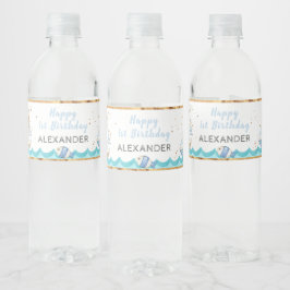 Rótulo De Garrafa De Vinho Primeiro aniversario náutico de Aquarela