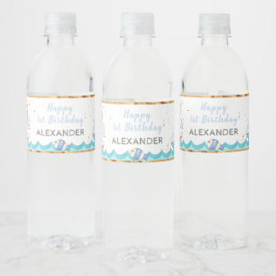 Rótulo De Garrafa De Vinho Primeiro aniversario náutico de Aquarela