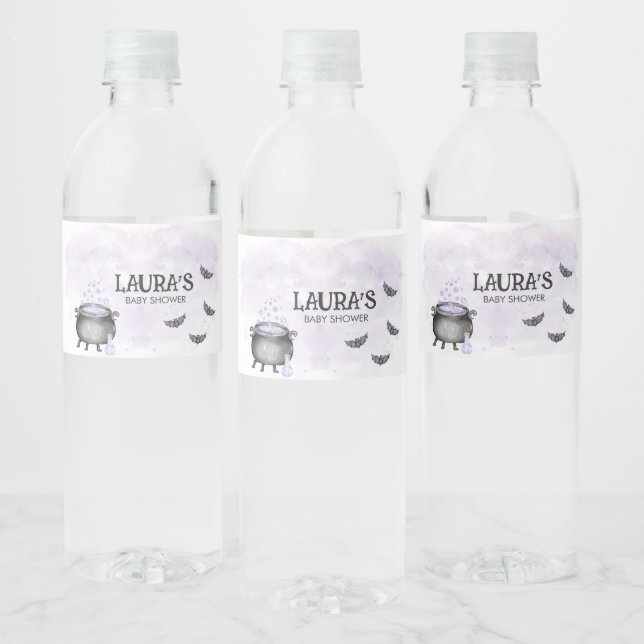 Rótulo De Garrafa De Vinho Purple Baby is Brewing Halloween Baby Shower (Garrafas)