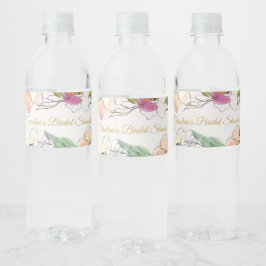 Rótulo De Garrafa De Vinho Quic Modern Watercolor Floral Baby Chá de panela