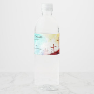 Rótulo De Garrafa De Vinho Radiant Redemption Watercolor Church Water Label