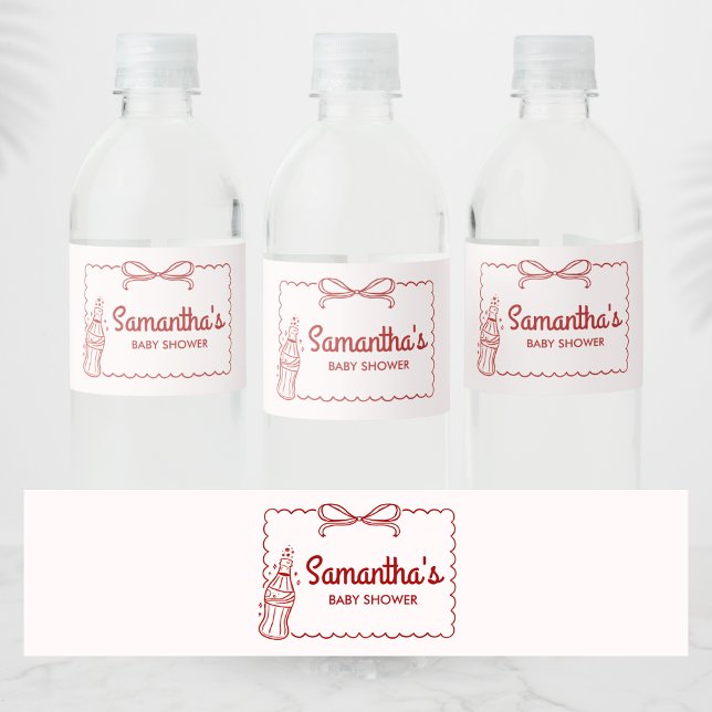 Rótulo De Garrafa De Vinho Ready to Pop Soda Baby Shower (She's Ready to Pop Baby Shower Bottle Label)